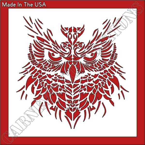 8"x8" Clear Plastic Stencil - Owl (MB43)