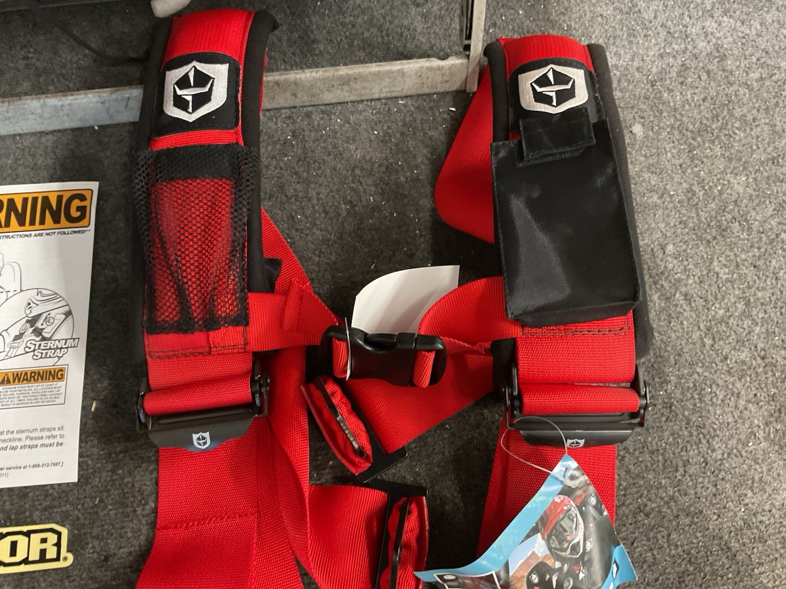 Pro Armor Driver Side Four Point Auto Buckle Harness - Red A16UH348BL