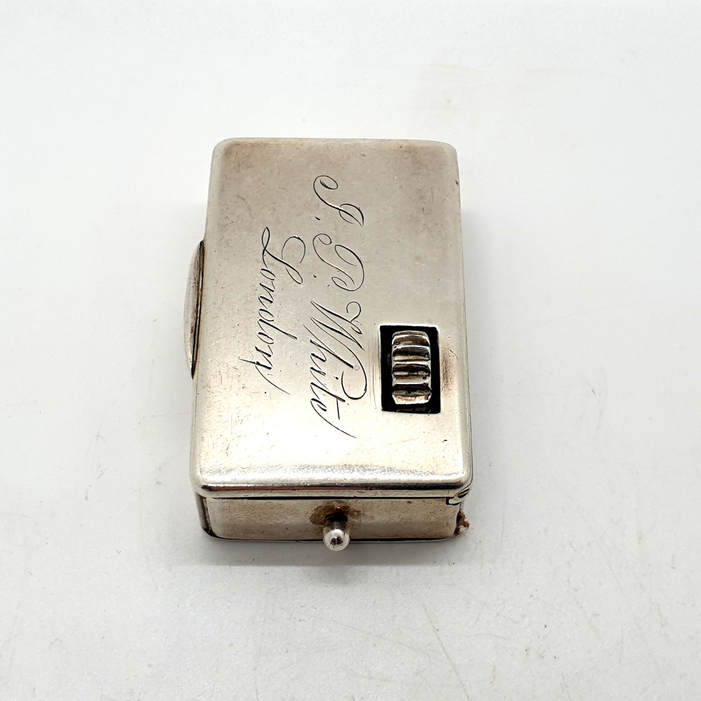 Victorian Solid Silver Slow Burn Vesta Case Match Holder Alexander Macrae 1871