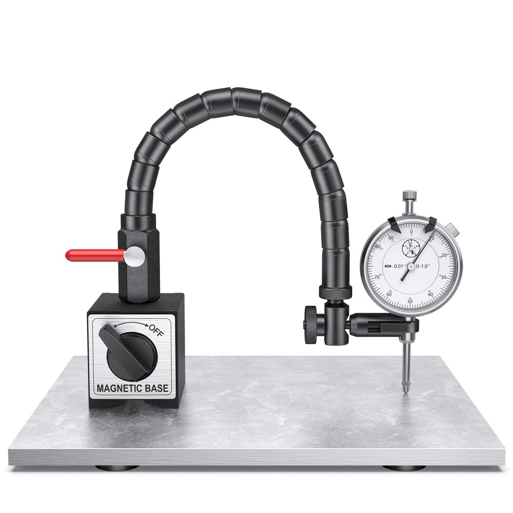 0-1'' Dial Indicator with Magnetic Base & Flex Arm - Precision Measurement Tool