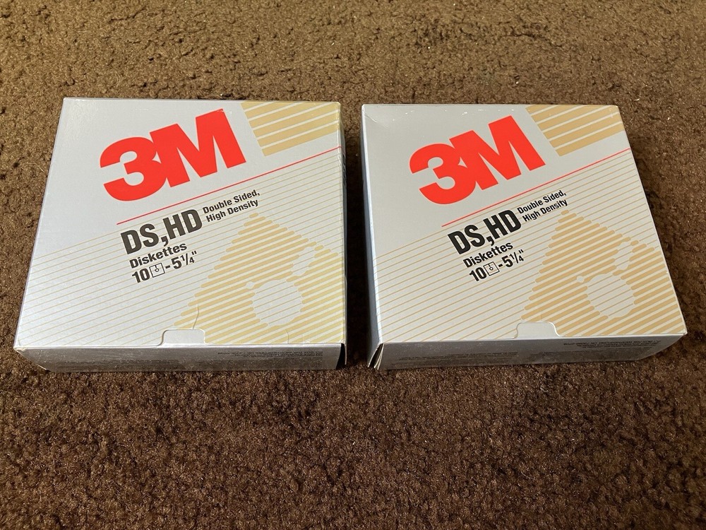3M  5 1/4” FLOPPY DISKS/ DOUBLE SIDED HIGH DENSITY/ 10 PACK X 2