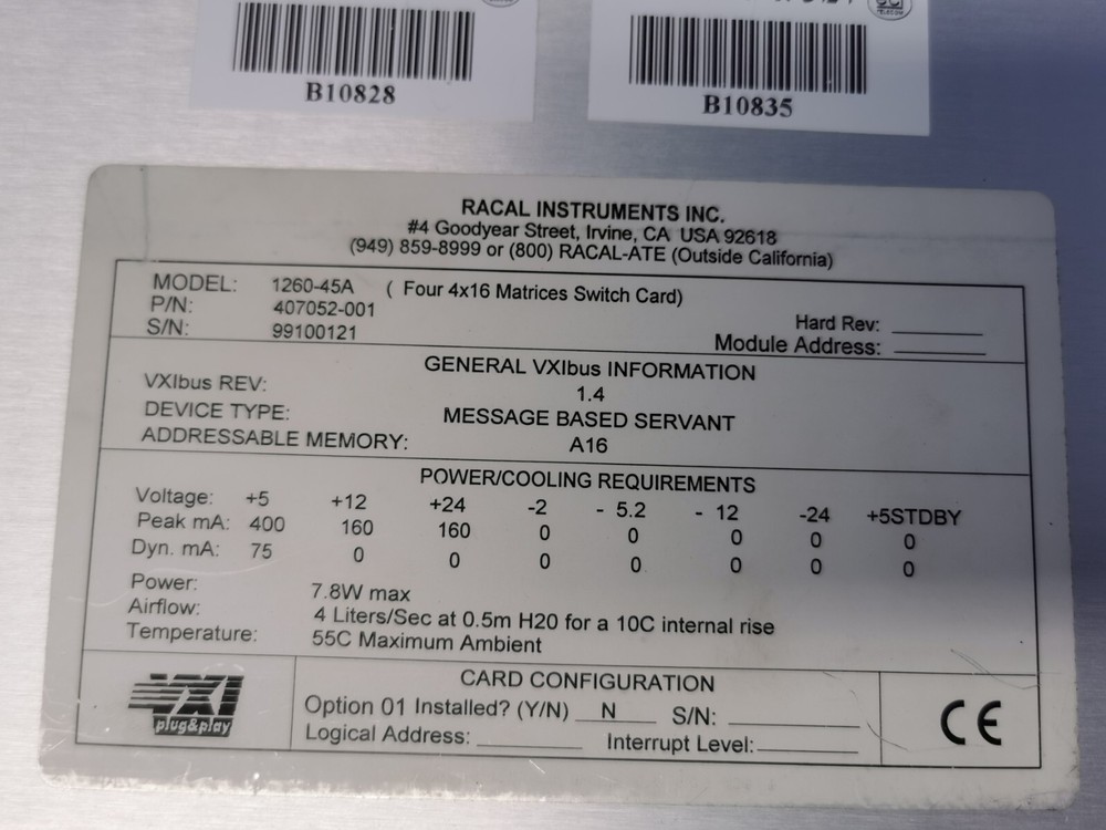 Racal Instruments 1260-45A High Density, Switch Matrix VXI Module Used