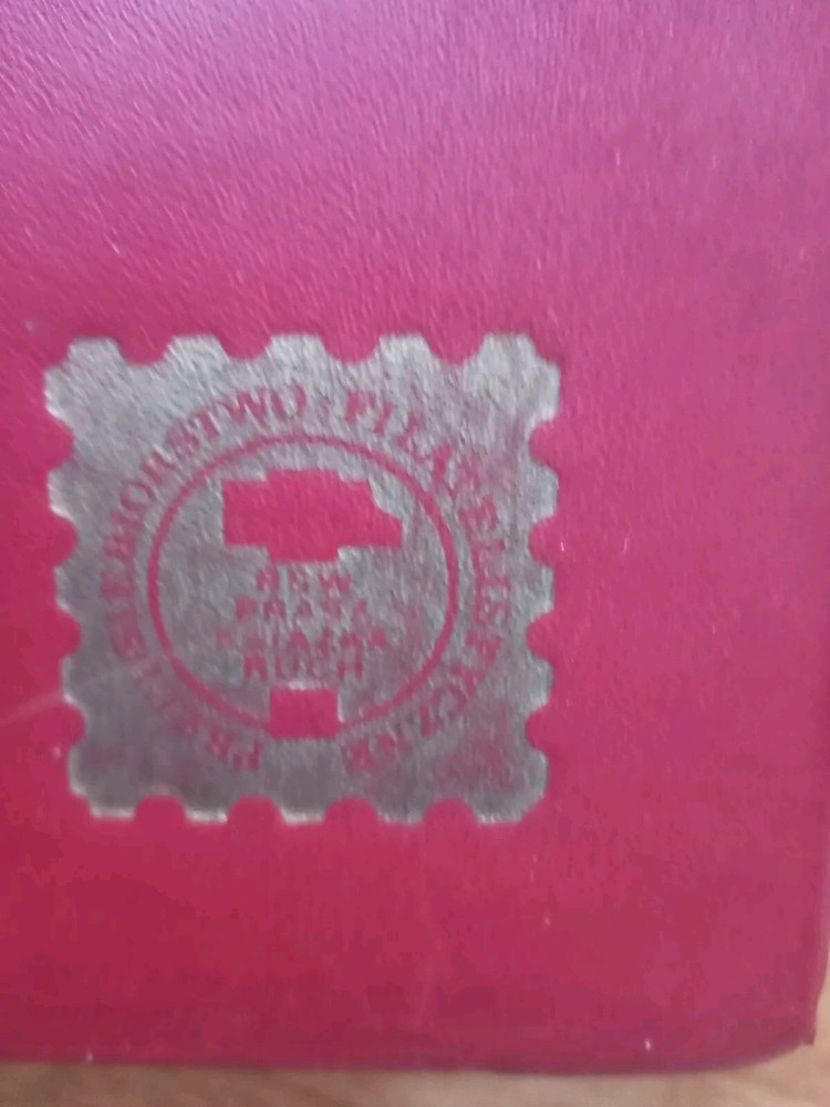 Red Stamp album Stock book Vintage