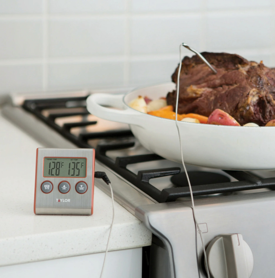 Taylor Digital Programmable Probe Food Thermometer (Stainless)