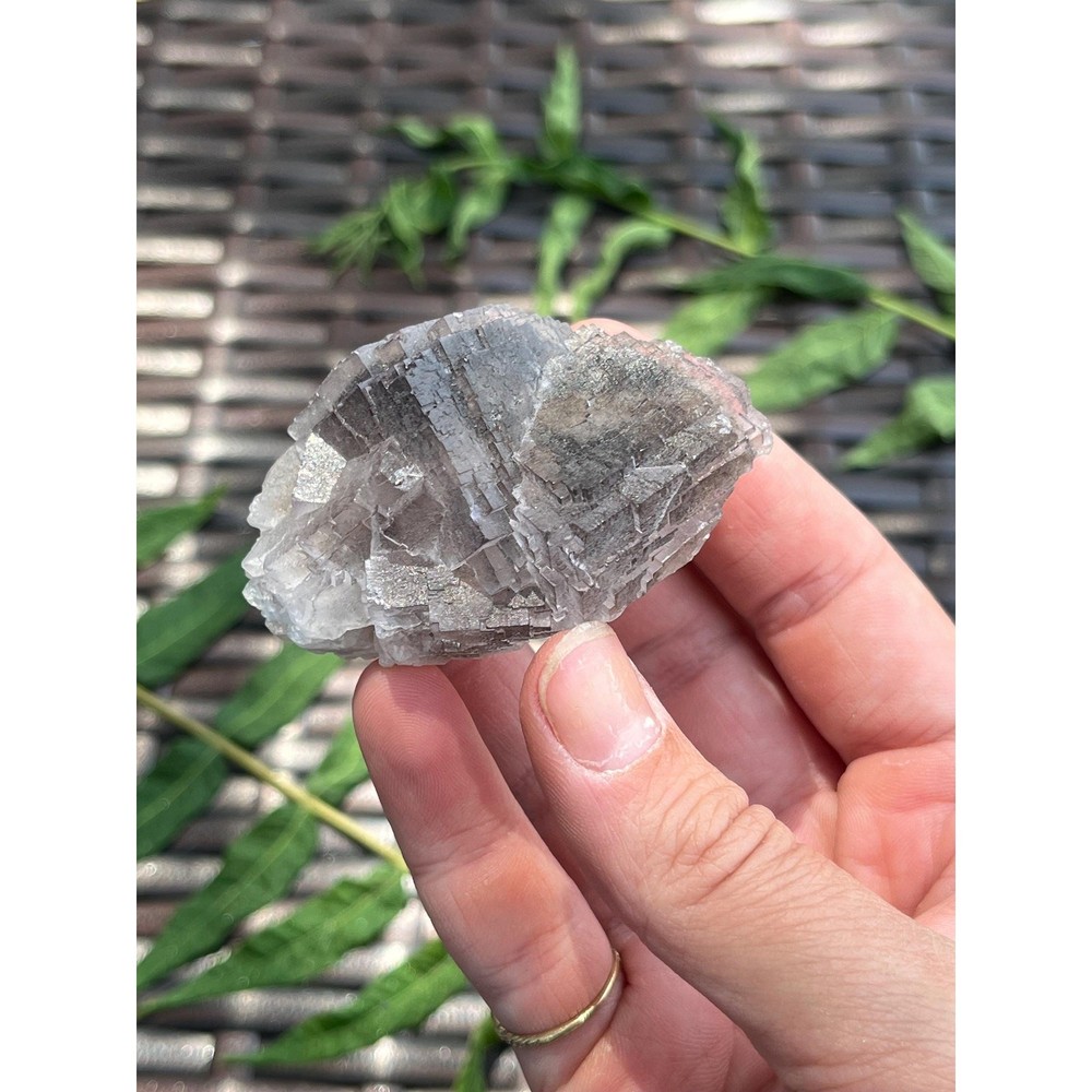 Purple Gray Cubic Fluorite Crystal Cluster with Phantom Cubes from Pakistan