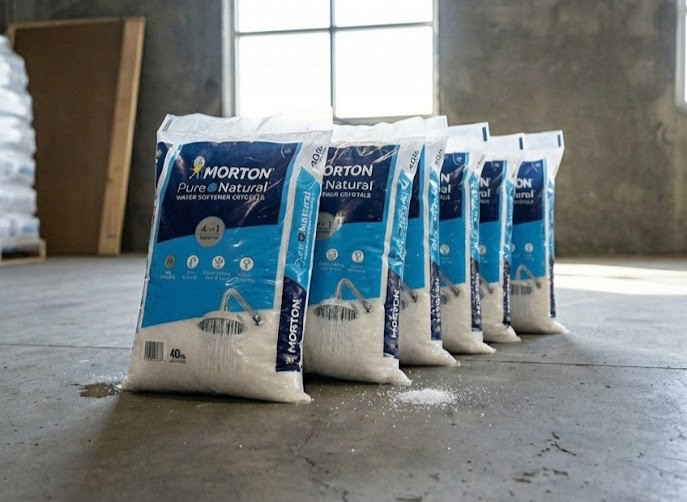5 Pack Morton Pure and Natural Water Softener Salt Crystals 40lb Bag High Purity