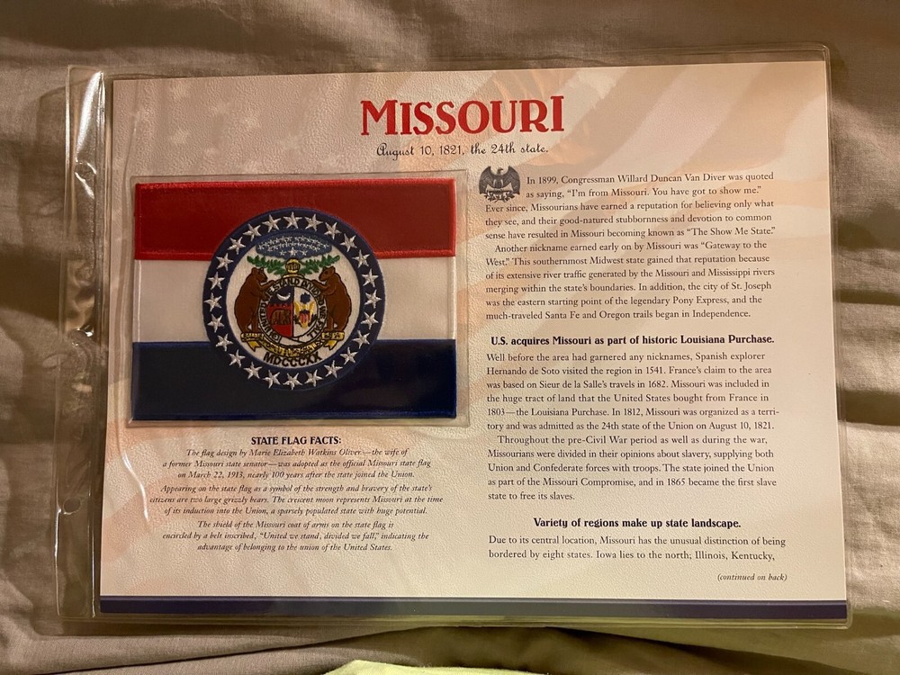 WILLABEE & WARD FLAG PATCH PANE ****MISSOURI