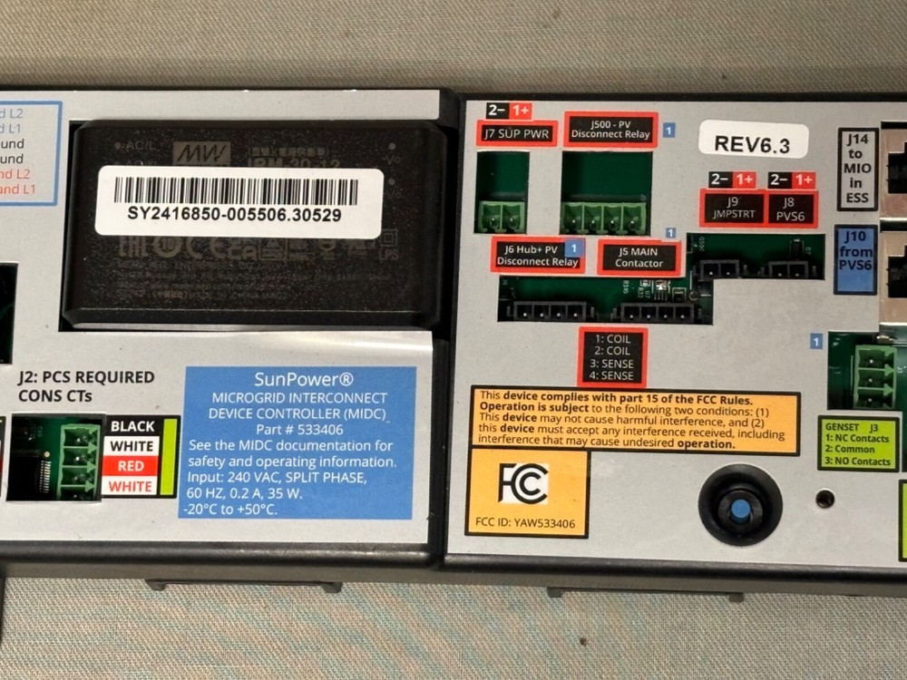 SunPower Microgrid Interconnect Device Controller (MIDC) 533406 New ver 6.3