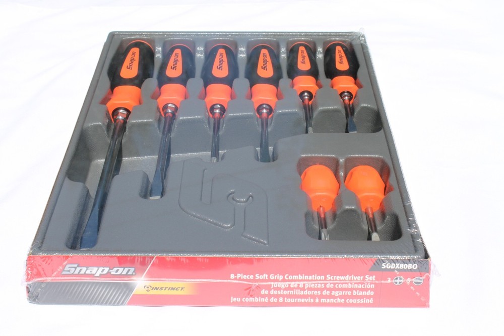 Snap on Soft Grip Combination Orange Screwdriver Set SGDX80B0