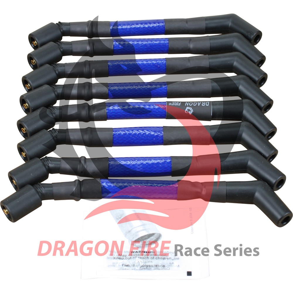 DRAGON FIRE Performance High Temp Plug Wire Set for Chevy LS Round / Square Coil