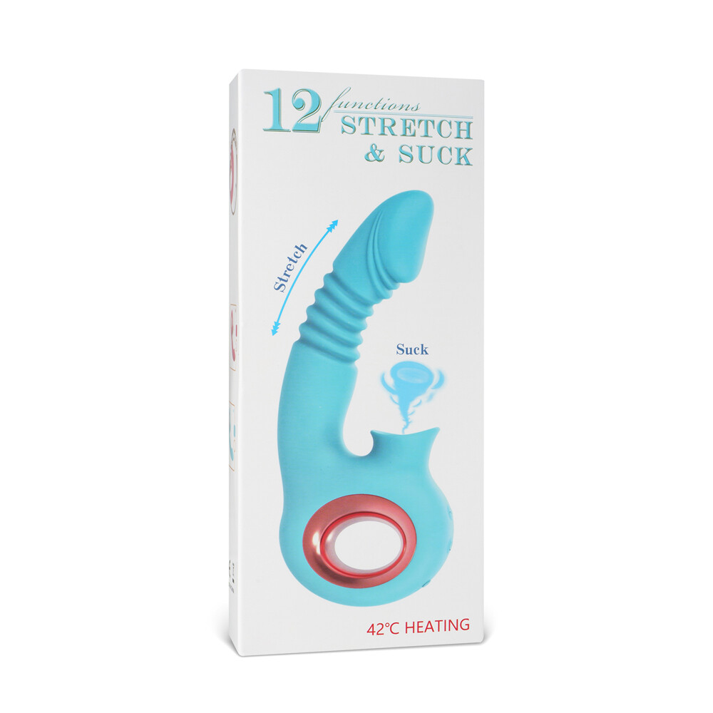 Rechargeable Silicone Thrusting & Sucking Rabbit Vibrator Loop Handle 12 Speed