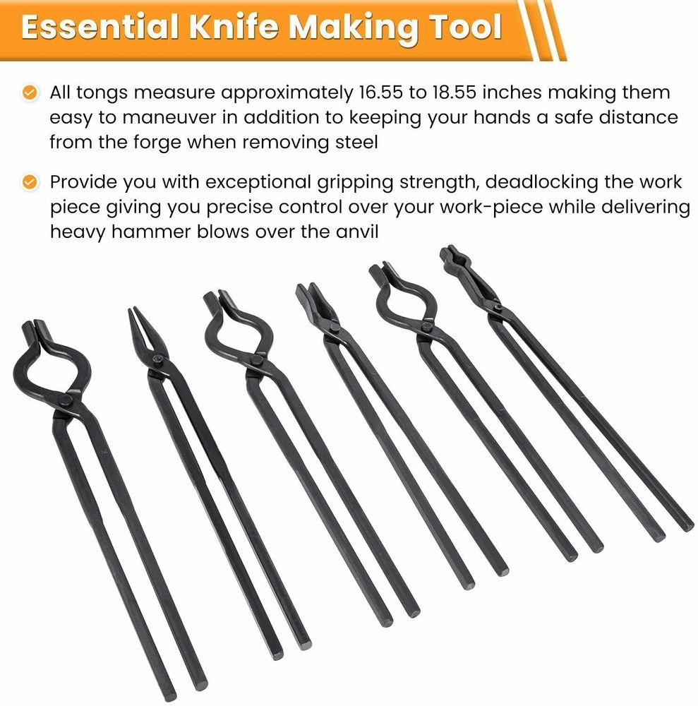 Beginner Blacksmith Tongs Blacksmith Forge Tong Tools Set Flat Jaw Pick Up