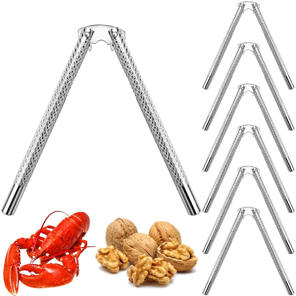 6-Piece Stainless Steel Nut Cracker Set Silver 6 pcs