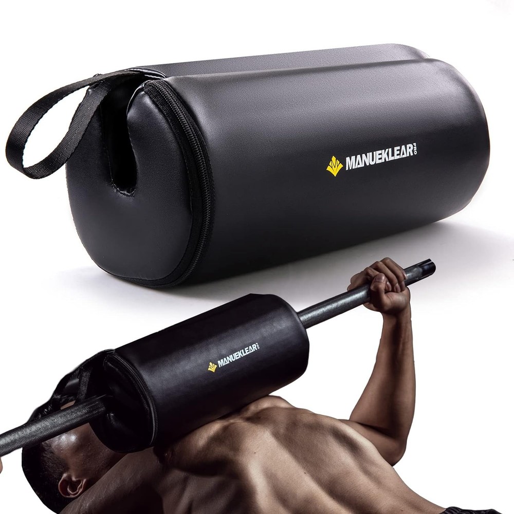 Hip Thrust Pad for Barbell 3.5" Thick Leather Olympic Black