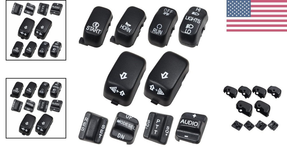 10 Pcs Black Hand Control Switch Housing Caps for Harley Davidson Models