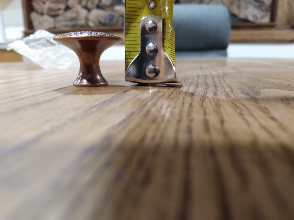 NOS Brass Drawer Pulls Cabinet Knobs Round 1" Diameter Vintage 3/4" Tall