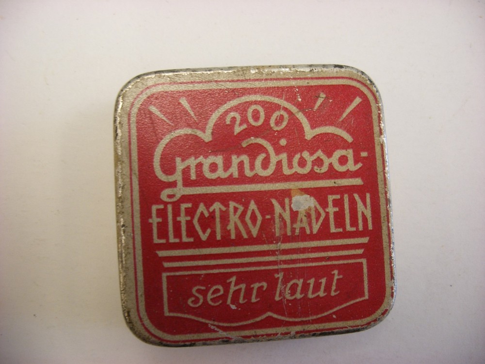 Phonograph Victrola Gramophone Needle Tin - Grandiosa