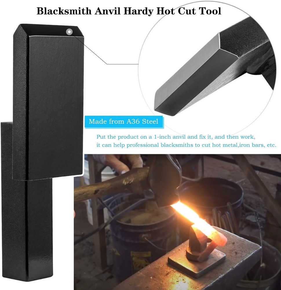 1 inch Blacksmith Anvil Hardy Hole Tools Set Blacksmithing Forging Tool (4PCS)