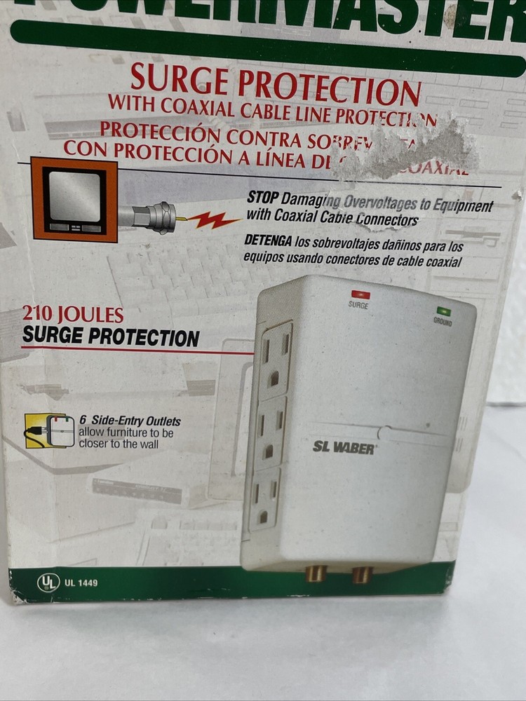 SL WABER POWER MASTER ELECTRONICS PROTECTOR SURGE PROTECTION