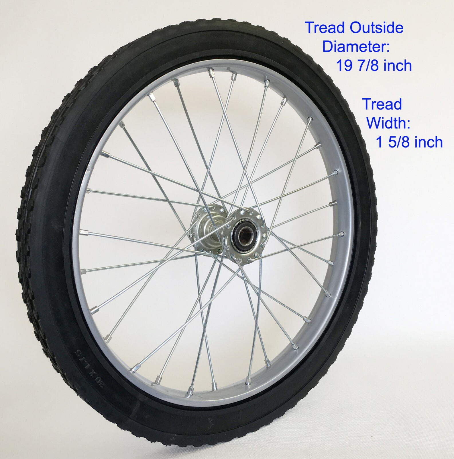 20 inch Heavy Duty Solid Rubber Cart Wheel Kit 800lb rating