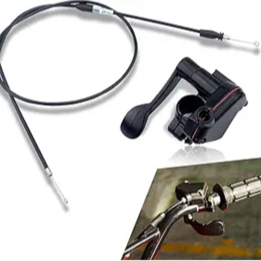 1 PC Motorcycle Thumb Controller Throttle Cable, 46.5" Metal Durable Throttle Ca