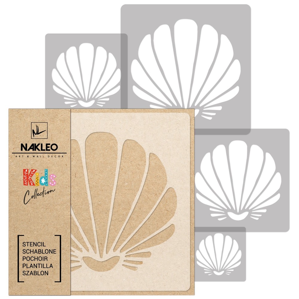KIDS Reusable Plastic Stencils (5 pcs) // SCALLOP SHELL