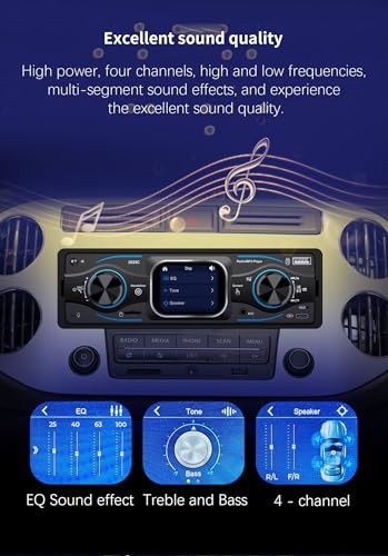 2.2" TFT Smart Touch Bluetooth Car Stereo, FM Radio Receiver, Hands-Free