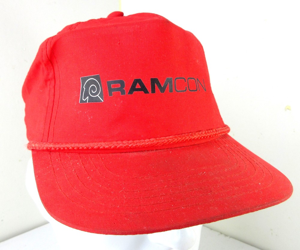 Vintage Ramcon Engineering Contracting Hat Rope Snapback Cap Red Flat Bill