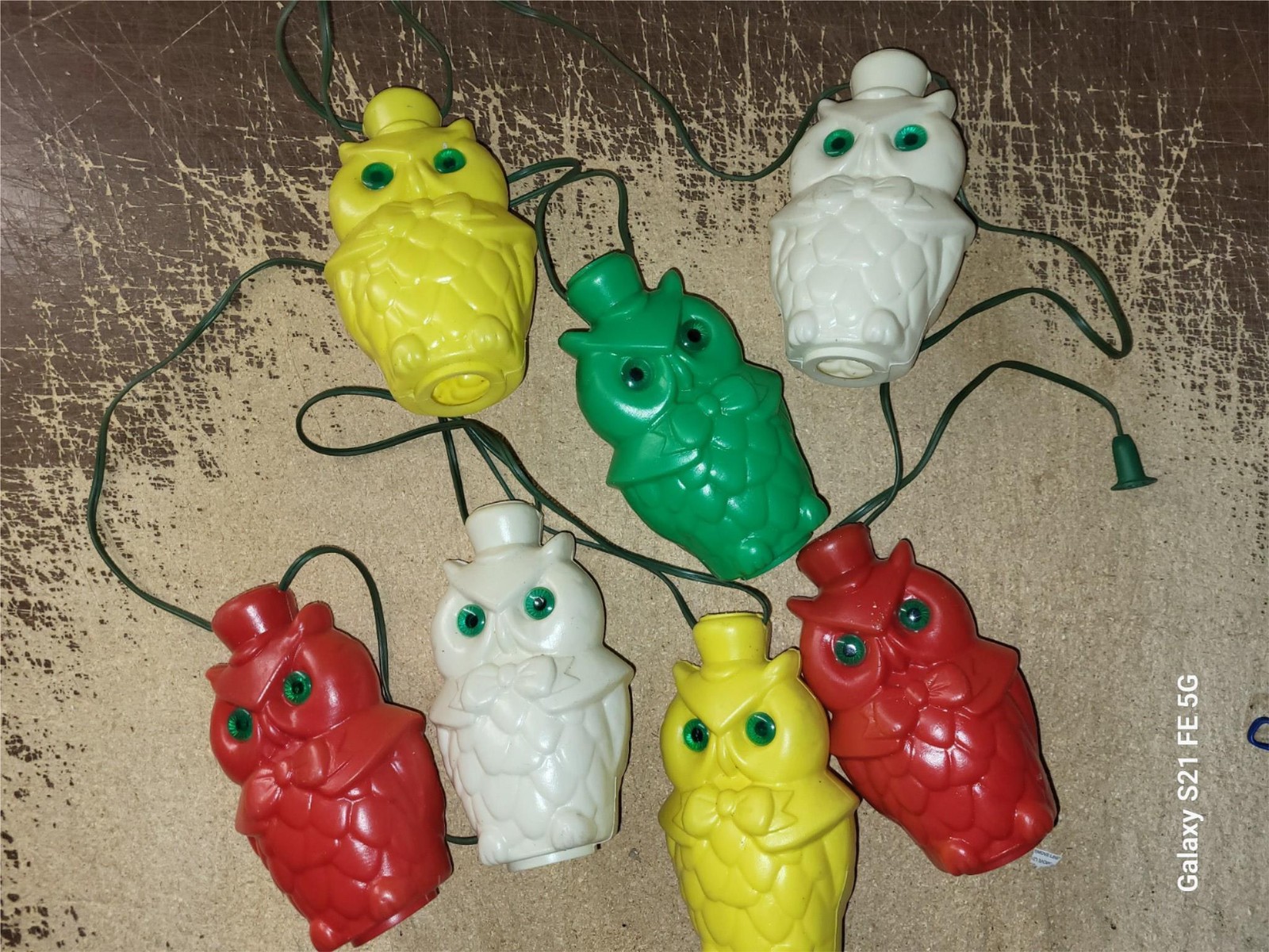Vintage 7 Plastic Blow Mold Owls Patio RV Camping Tiki String Lights Lot 1