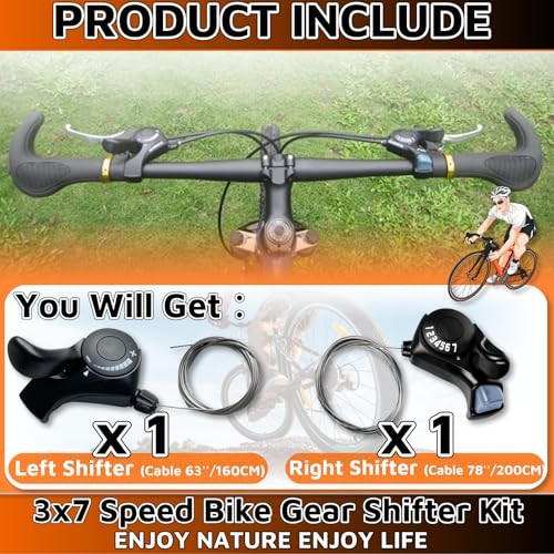 Bike 7 Speed Shifter，3X7 Thumb Gear Shifters，One Pair TX-30 Lever and