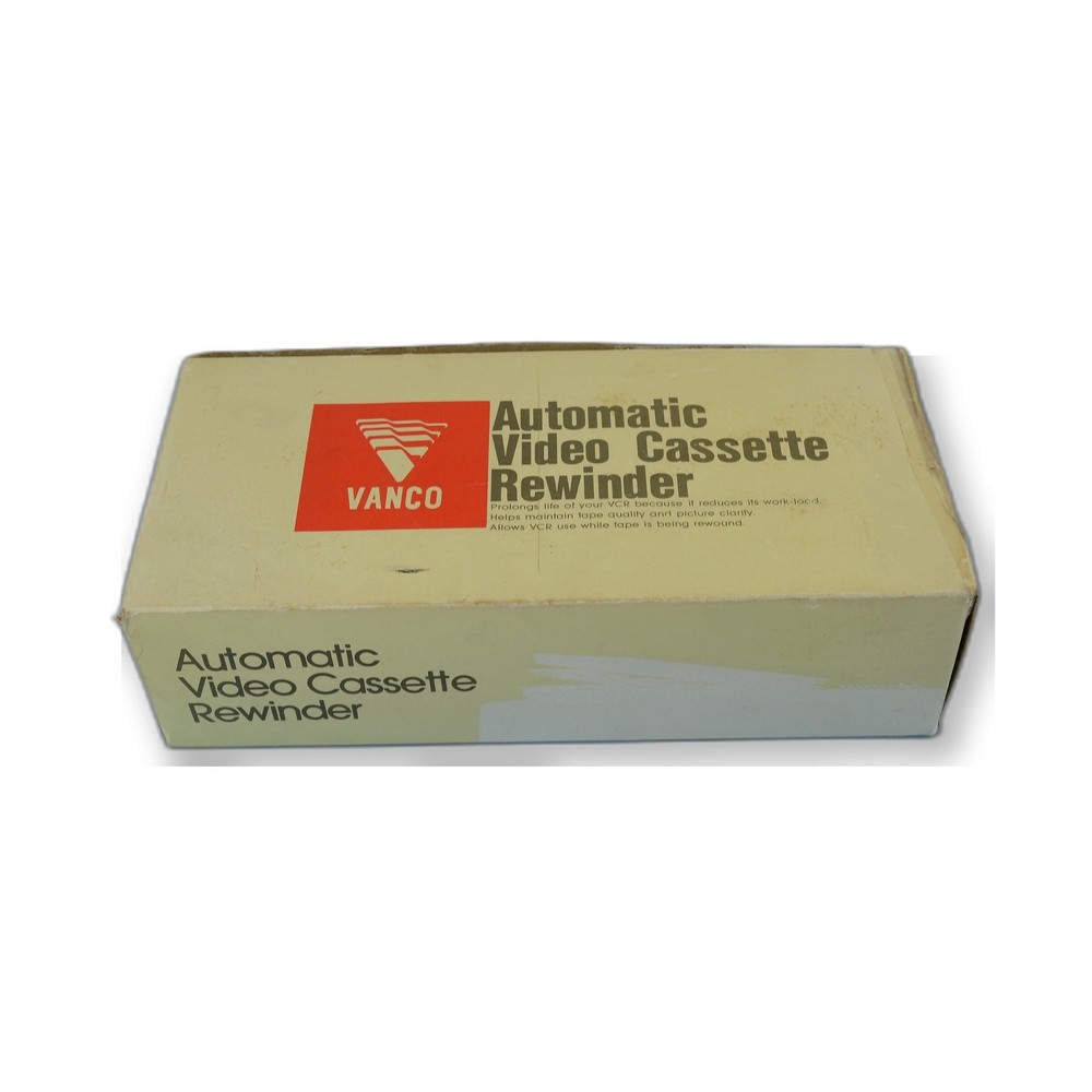 Vanco Automatic Video Cassette Rewinder NOS Tested Working w/ Box Instructions