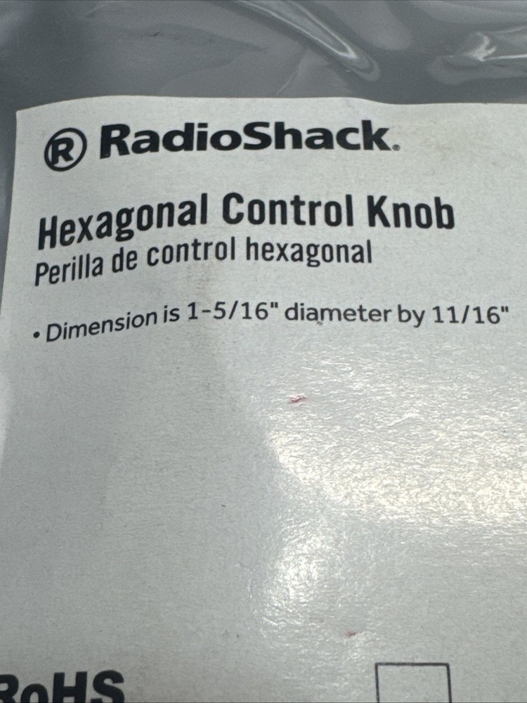 2 Pack Radio Shack 1-5/16” Hexagonal Control Knobs Shaft 274-0407 2740407
