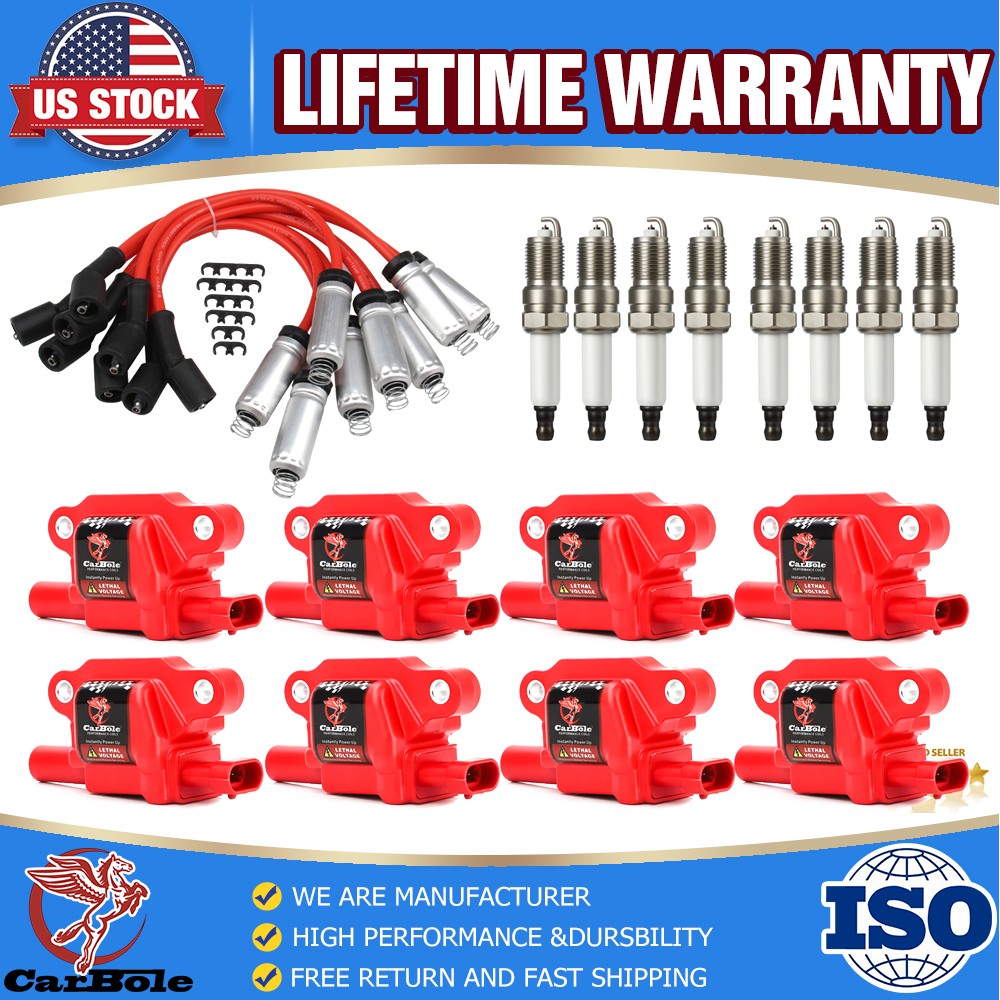 8xHigh Performance Ignition Coil+Spark Plug+Wire For Chevy GMC 5.3/6.2L V8 UF413