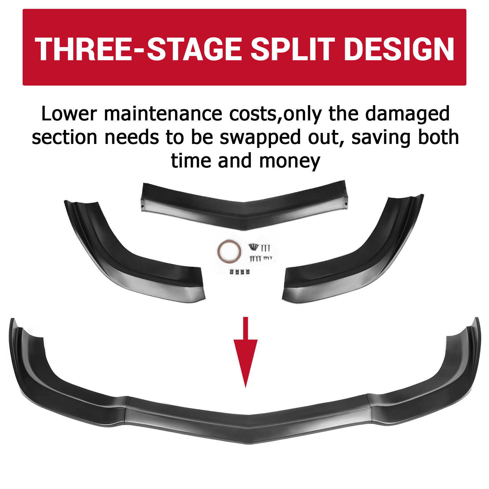 Fits 2011-2014 Dodge Charger SRT8 Matte Black Front Bumper Lip Spoiler Splitter