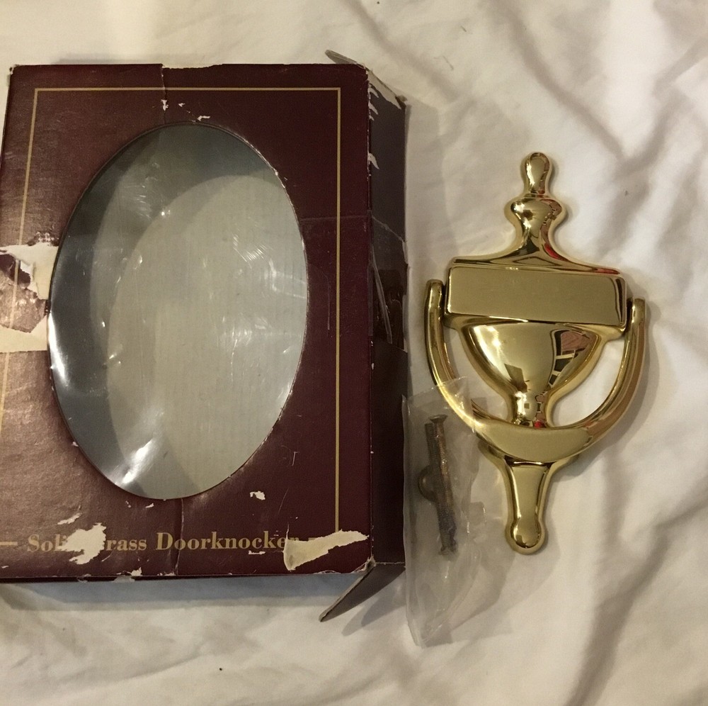 THINGS REMEMBERED Solid Brass Door Knocker 6 3/4”.  Made in Spain NOS Engravable
