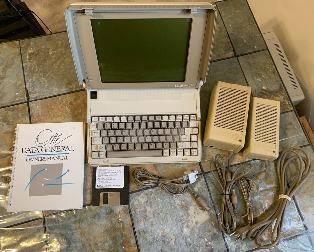 vintage 80s Data General One Computer Model 2247 Early Portable Laptop Computer