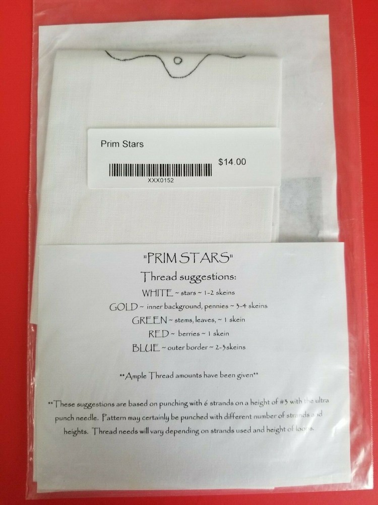 The Old Tattered Flag Punch Needle pattern ~ Prim Stars
