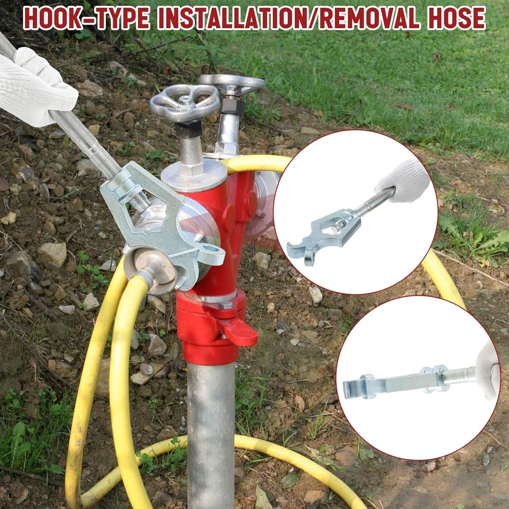 2 Pcs Fire Hydrant Wrench 3 Position Adjustable Multifunctional Hydrant Wrench,