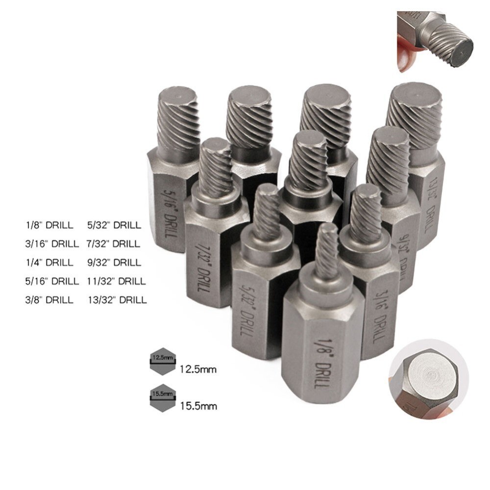 Screw Extractor Set Damaged Broken Bolt Screw Extractor Hex Head Extractor 23Pcs