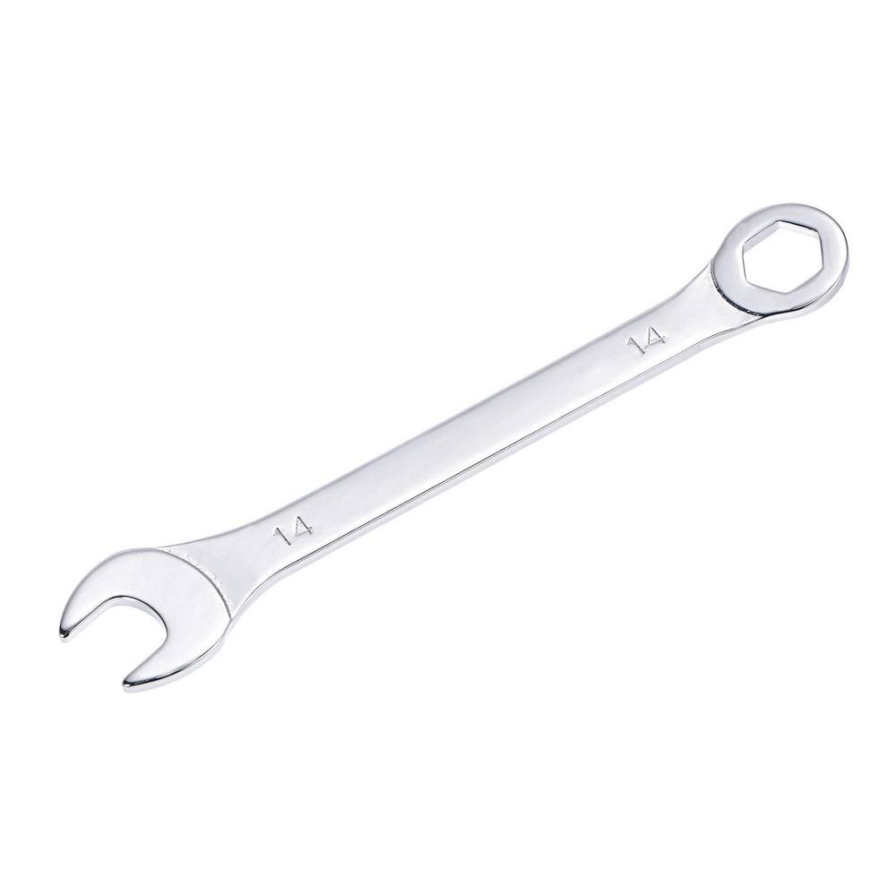 Thin Combination Wrench with Offset 6-Point End and Angled Open End 14mm