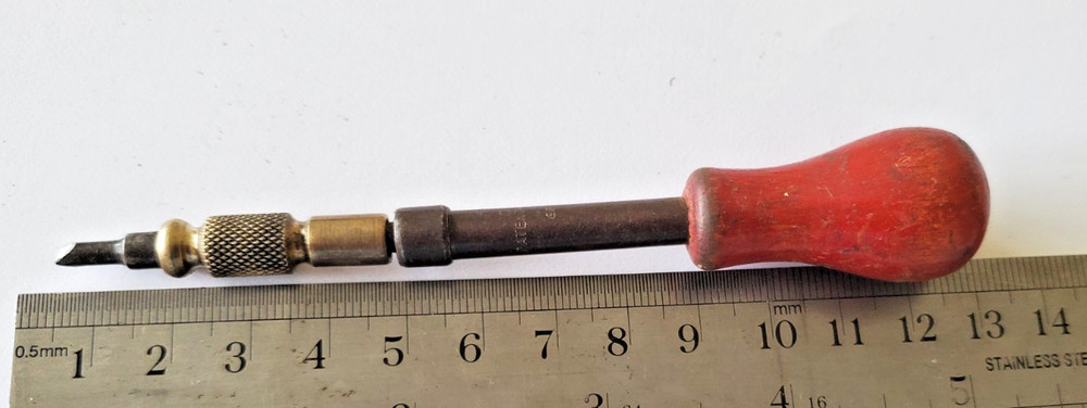 Rare Small Antique EDU German Made Spiral Push Driver Tool