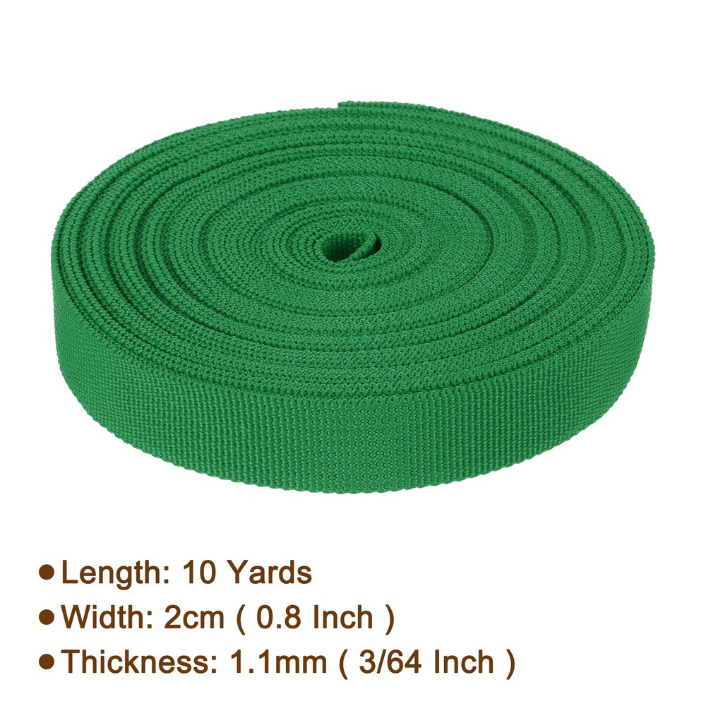 Nylon Webbing Strap 10 Yards 7/8" Polypropylene Lightweight Strap Green