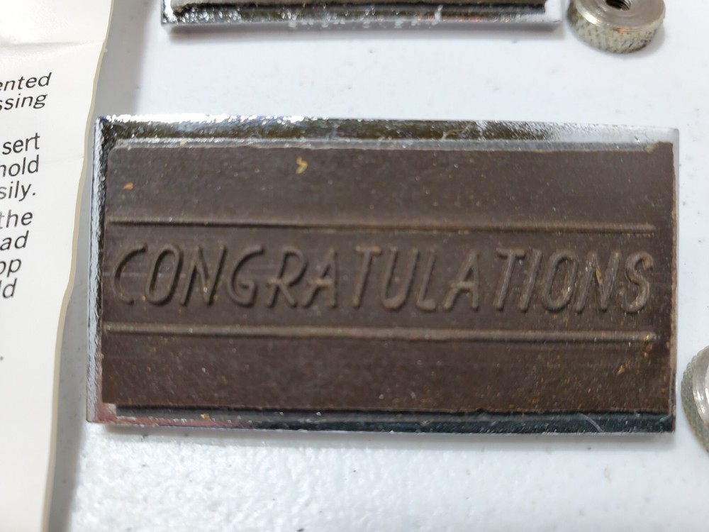 Vintage Cosco Embosser Metal Inserts