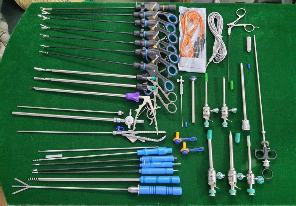34pc Laparoscopic Surgery Set 5x330mm Laparoscopy Endoscopy Surgical Instruments