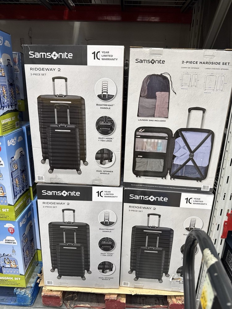Samsonite Ridgeway II 2-Piece Hardside Set Checked & Carry-On Spinners Black