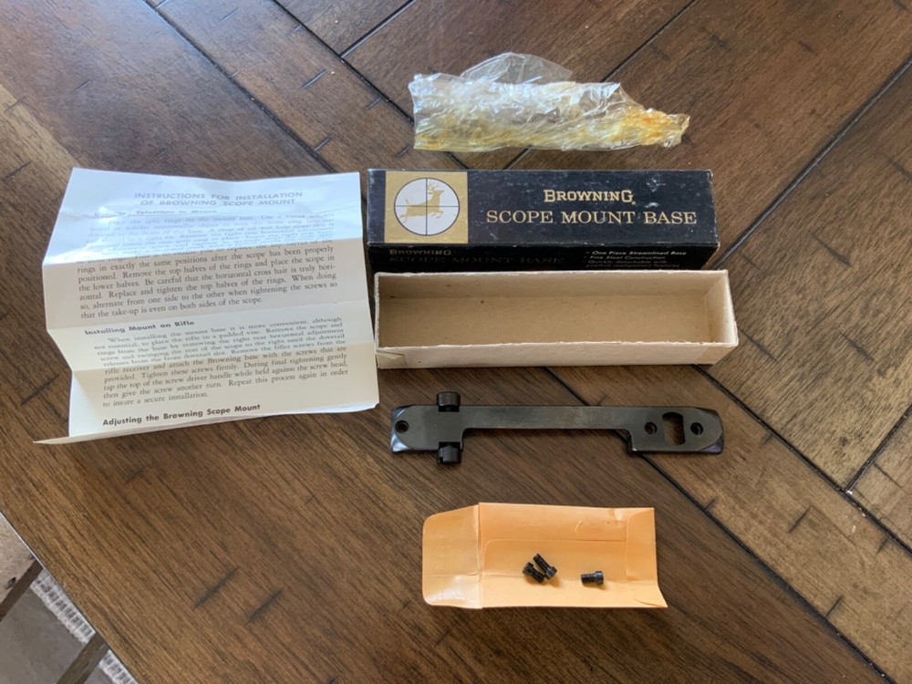BROWNING SCOPE MOUNT BASE MODEL #1672 NEW IN WRONG BOX