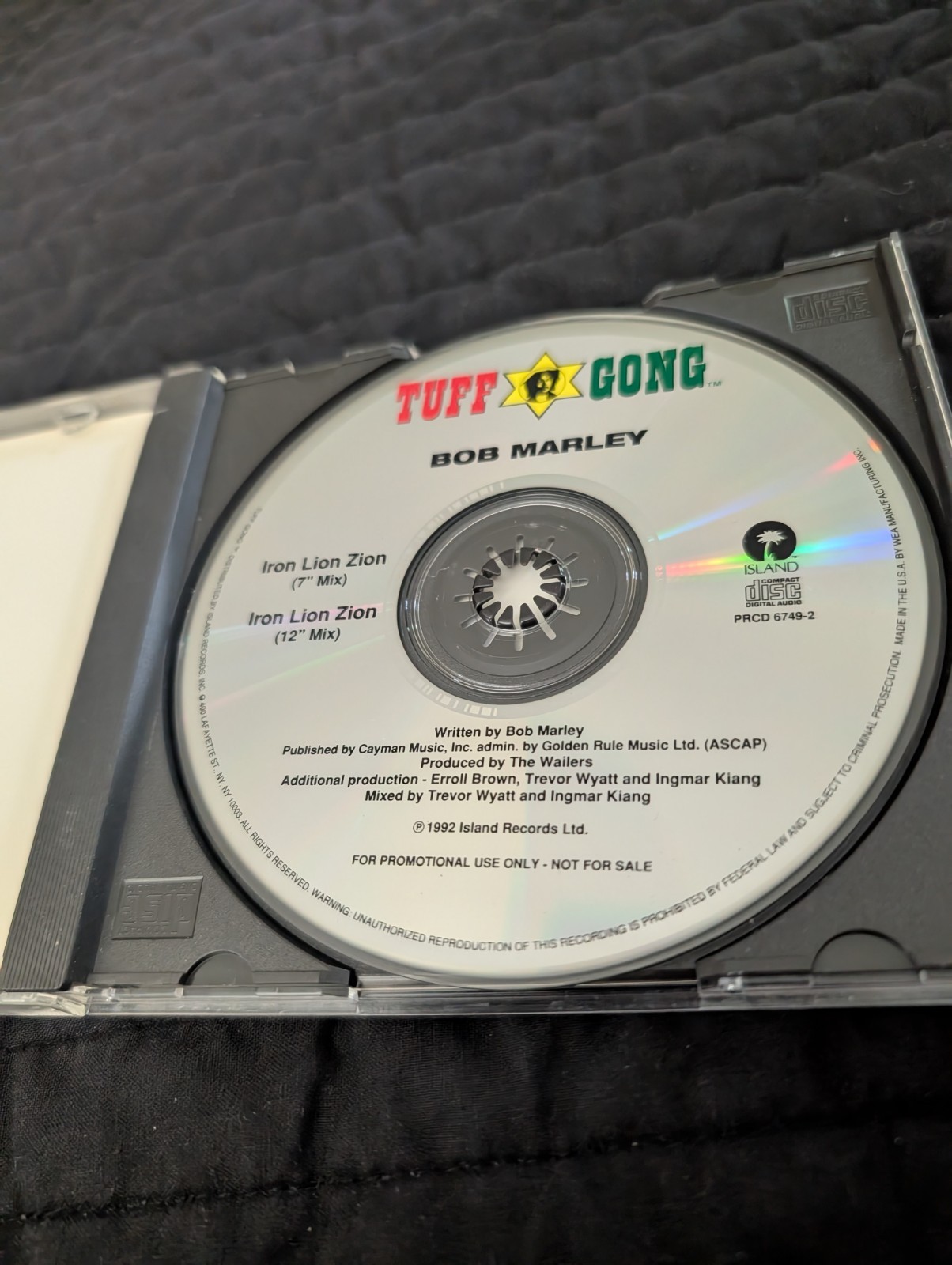 Bob Marley Iron Lion Zion Promo Only CD Single