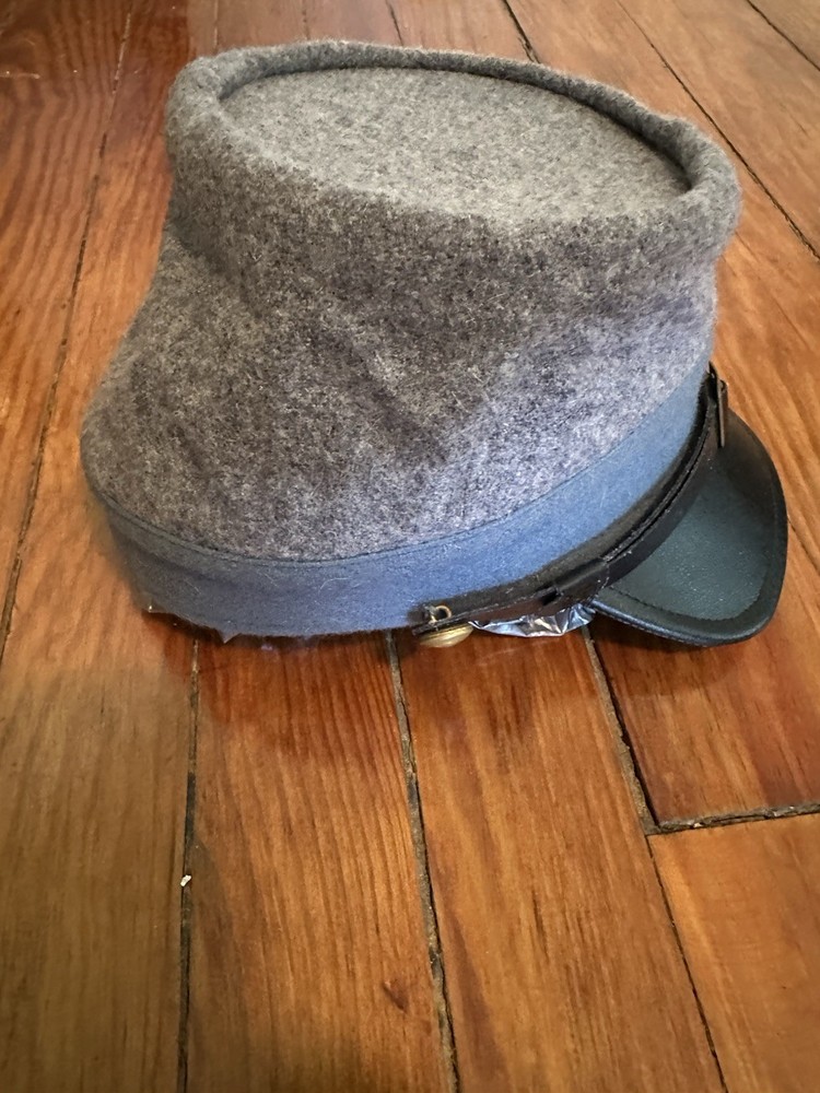 Civil War Replica Wool Kepi Cap with Leather Strap