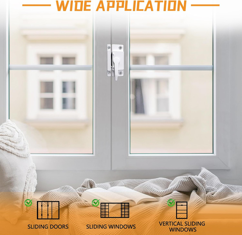 4 Pack Windows Sash Lock-Sliding Window Sash Locks for Single-Hung and Double-Hu