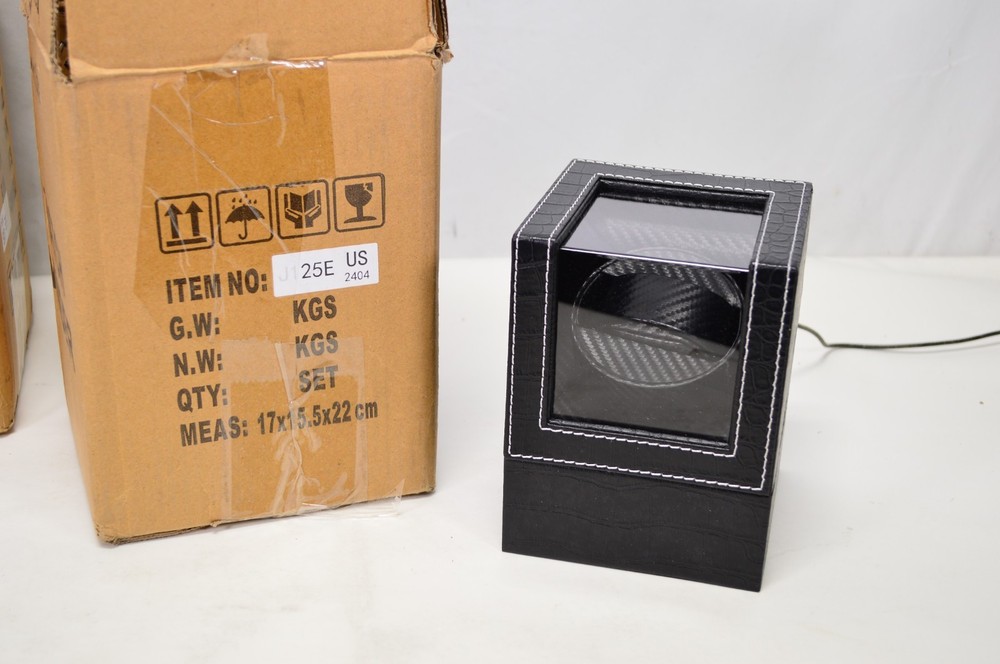 JQueen Single Black Croc Leather Automatic Watch Winder